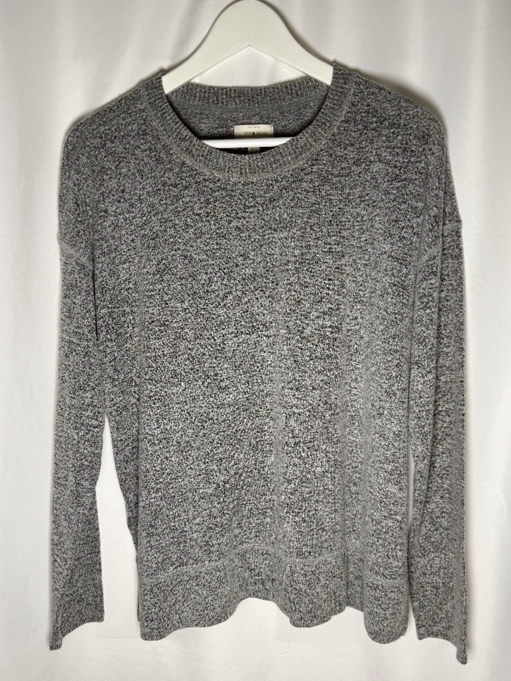 Lucky Brand Women’s Gray Marled Knit Crewneck Sweater Medium